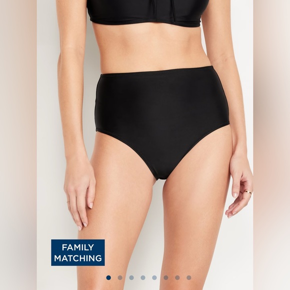 🆕 Old Navy Women’s Matte High-Waisted Bikini Swim Bottoms Black L 12-14 - Picture 2 of 14